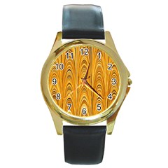 Electric Field Art XXXIX Round Gold Metal Watch