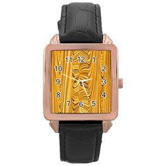 Electric Field Art Xl Rose Gold Leather Watch  by okhismakingart