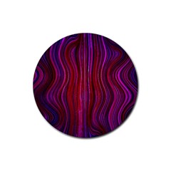 Electric Field Art Xlii Rubber Round Coaster (4 Pack)  by okhismakingart