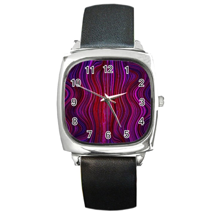 Electric Field Art XLII Square Metal Watch