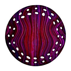 Electric Field Art Xlii Round Filigree Ornament (two Sides) by okhismakingart