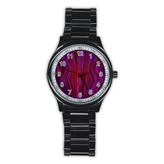 Electric Field Art Xlii Stainless Steel Round Watch by okhismakingart