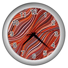 Electric Field Art Xliii Wall Clock (silver) by okhismakingart