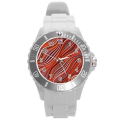 Electric Field Art Xliii Round Plastic Sport Watch (l) by okhismakingart