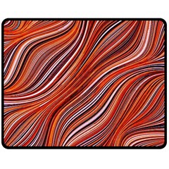 Electric Field Art Xliii Double Sided Fleece Blanket (medium)  by okhismakingart