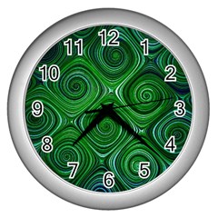 Electric Field Art Xliv Wall Clock (silver) by okhismakingart