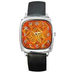 Electric Field Art Xlv Square Metal Watch by okhismakingart