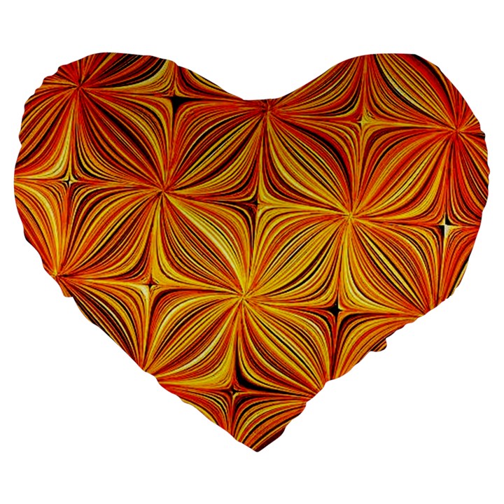 Electric Field Art XLV Large 19  Premium Heart Shape Cushions