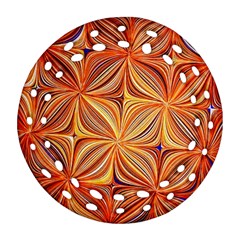 Electric Field Art Xlvi Round Filigree Ornament (two Sides) by okhismakingart