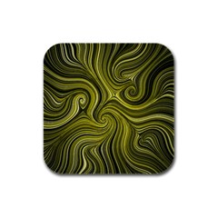 Electric Field Art Xlviii Rubber Square Coaster (4 Pack)  by okhismakingart