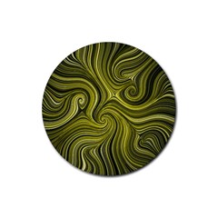 Electric Field Art Xlviii Rubber Round Coaster (4 Pack)  by okhismakingart