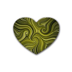 Electric Field Art Xlviii Rubber Coaster (heart)  by okhismakingart