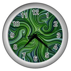 Electric Field Art Xlix Wall Clock (silver) by okhismakingart