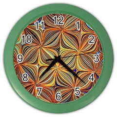 Electric Field Art Xlvii Color Wall Clock by okhismakingart