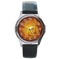 Electric Field Art Li Round Metal Watch by okhismakingart