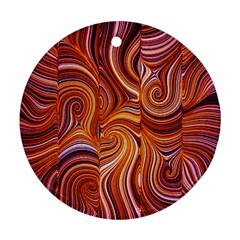 Electric Field Art Liii Round Ornament (two Sides) by okhismakingart