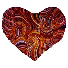 Electric Field Art Liii Large 19  Premium Heart Shape Cushions by okhismakingart