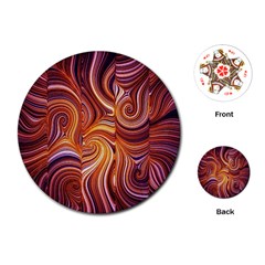 Electric Field Art Liv Playing Cards (round) by okhismakingart