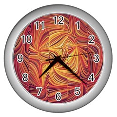 Electric Field Art Lv Wall Clock (silver) by okhismakingart