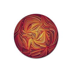 Electric Field Art Lv Rubber Round Coaster (4 Pack)  by okhismakingart