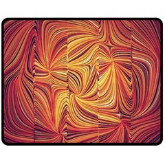 Electric Field Art Lv Double Sided Fleece Blanket (medium)  by okhismakingart