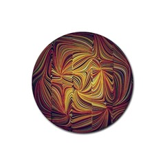 Electric Field Art Lvi Rubber Coaster (round)  by okhismakingart