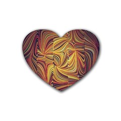 Electric Field Art Lvi Rubber Coaster (heart)  by okhismakingart