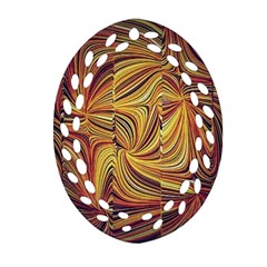 Electric Field Art Lvi Oval Filigree Ornament (two Sides) by okhismakingart