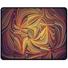 Electric Field Art Lvi Double Sided Fleece Blanket (medium)  by okhismakingart