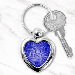 Electric Field Art Lvii Key Chains (heart)  by okhismakingart