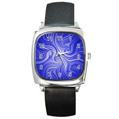 Electric Field Art Lvii Square Metal Watch by okhismakingart