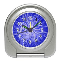 Electric Field Art Lvii Travel Alarm Clock by okhismakingart