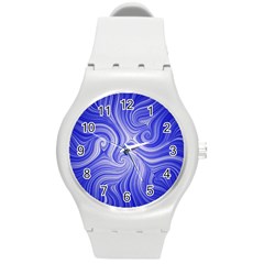 Electric Field Art Lvii Round Plastic Sport Watch (m) by okhismakingart