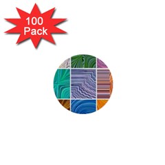 Electric Field Art Collage I 1  Mini Buttons (100 pack) 