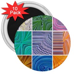 Electric Field Art Collage I 3  Magnets (10 pack) 