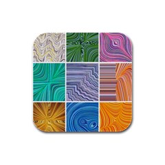 Electric Field Art Collage I Rubber Square Coaster (4 pack) 