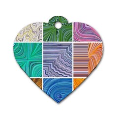 Electric Field Art Collage I Dog Tag Heart (One Side)