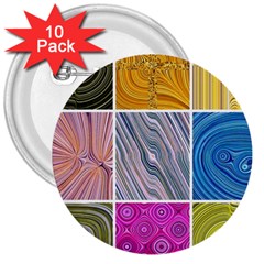 Electric Field Art Collage Ii 3  Buttons (10 Pack)  by okhismakingart