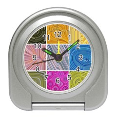 Electric Field Art Collage Ii Travel Alarm Clock by okhismakingart