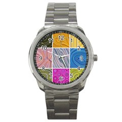 Electric Field Art Collage Ii Sport Metal Watch by okhismakingart