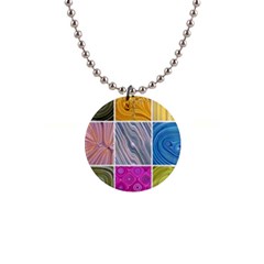 Electric Field Art Collage Ii 1  Button Necklace by okhismakingart