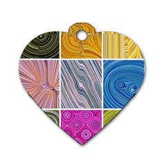 Electric Field Art Collage Ii Dog Tag Heart (two Sides) by okhismakingart