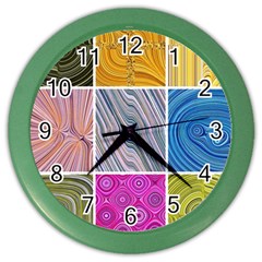 Electric Field Art Collage Ii Color Wall Clock by okhismakingart