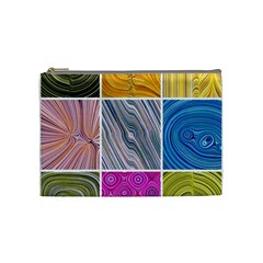 Electric Field Art Collage Ii Cosmetic Bag (medium) by okhismakingart