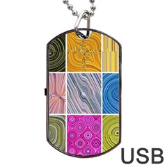 Electric Field Art Collage Ii Dog Tag Usb Flash (one Side) by okhismakingart