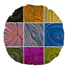 Electric Field Art Collage Ii Large 18  Premium Flano Round Cushions by okhismakingart