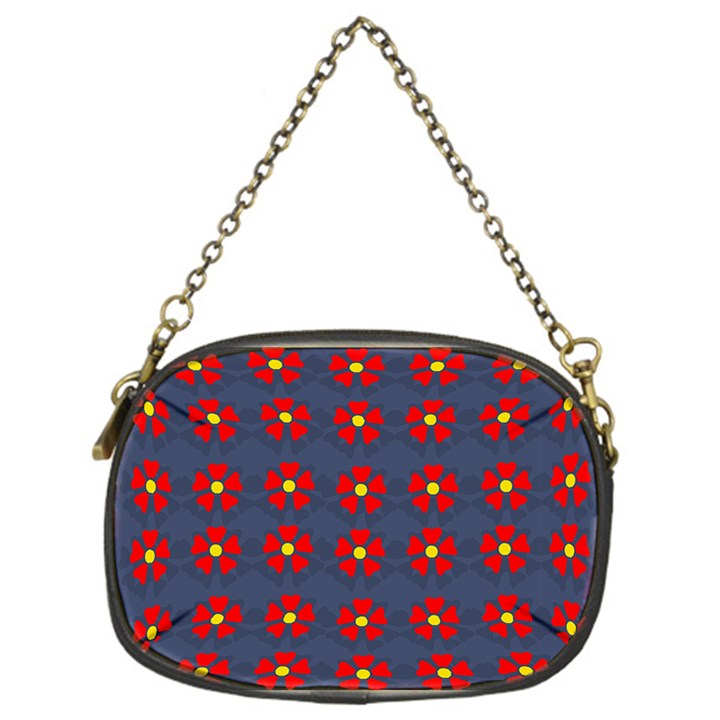 Red Begonias Chain Purse (One Side)