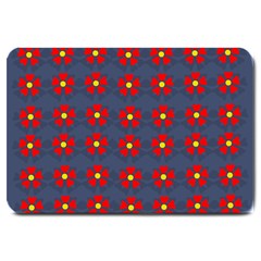 Red Begonias Large Doormat  by WensdaiAmbrose