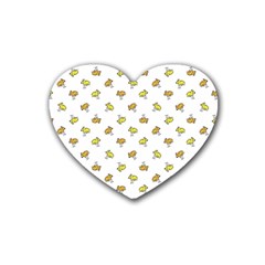 Birds, Animal, Cute, Sketch, Wildlife, Wild, Cartoon, Doodle, Scribble, Fashion, Printed, Allover, For Kids, Drawing, Illustration, Print, Design, Patterned, Pattern Rubber Coaster (heart)  by dflcprintsclothing