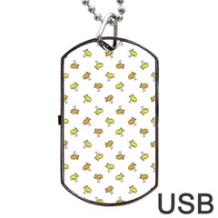 Birds, Animal, Cute, Sketch, Wildlife, Wild, Cartoon, Doodle, Scribble, Fashion, Printed, Allover, For Kids, Drawing, Illustration, Print, Design, Patterned, Pattern Dog Tag Usb Flash (two Sides) by dflcprintsclothing